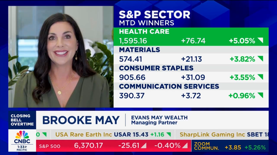 Brooke May, CFP® CNBC Closing Bell Overtime 8.21.25 Small Cap Rotation, Fed Rate Cut September 2025, Market Risks